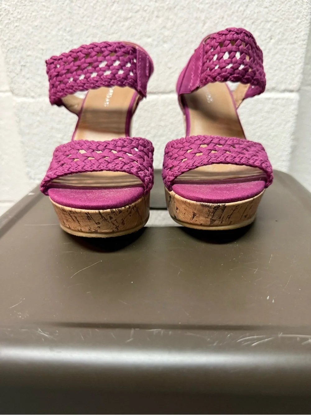Maurices Braided Magenta Platform Sandals
